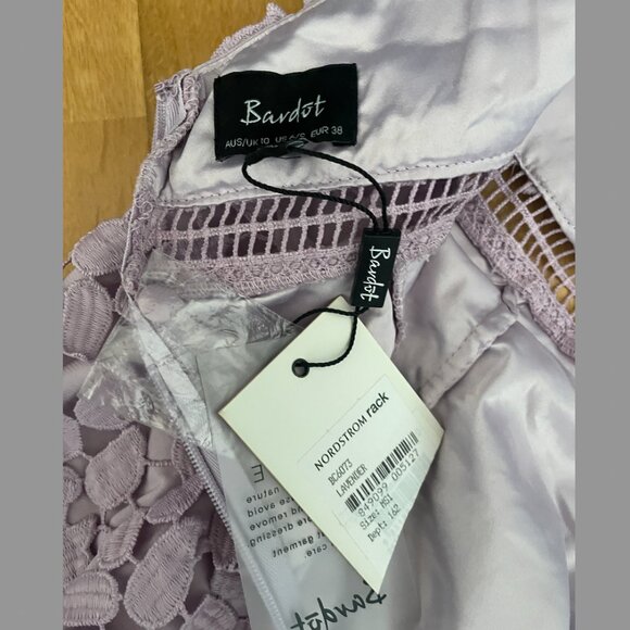 Bardot Gemma Lace Halter Dress - Purple, Lavender Size S - Picture 5 of 5